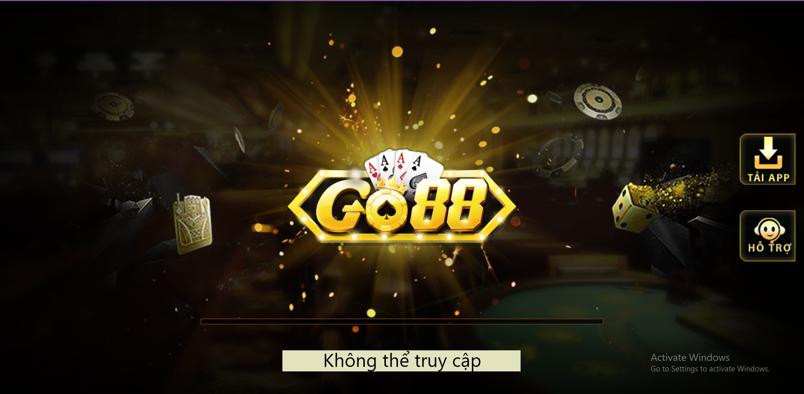 Lỗi không thể truy cập vào game Go88