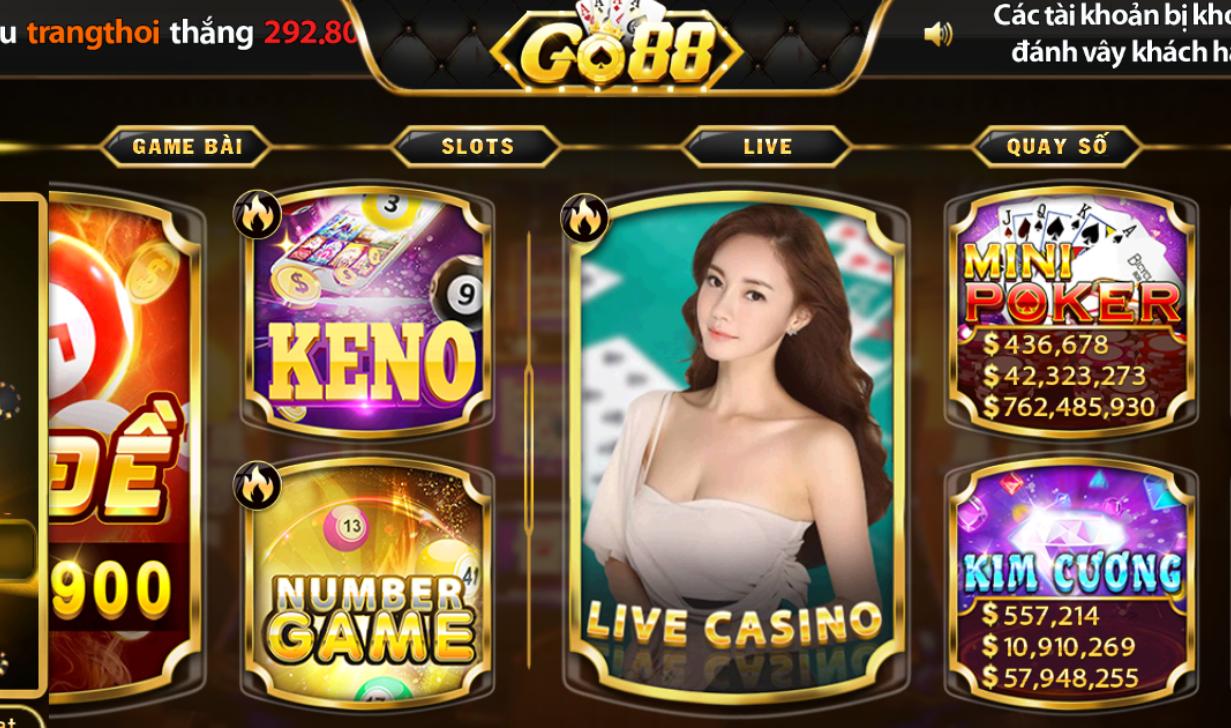 Casino live tại cổng game Go88