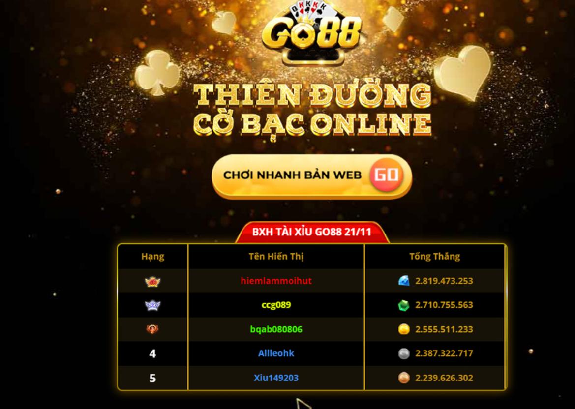 Domain go88co.in của cổng game Go88