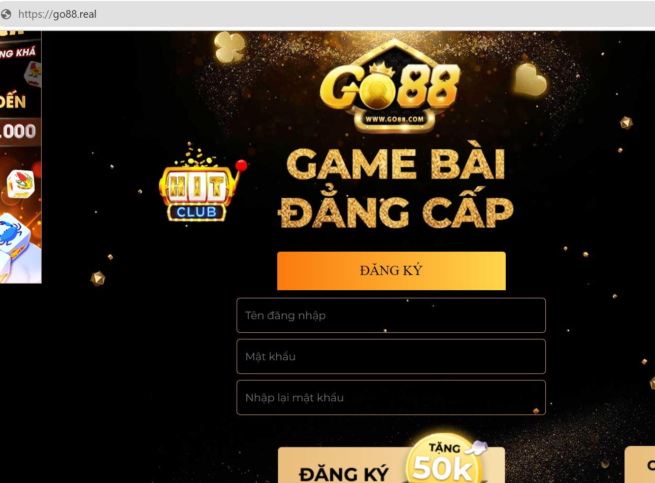 Domain go88.real của cổng game Go88