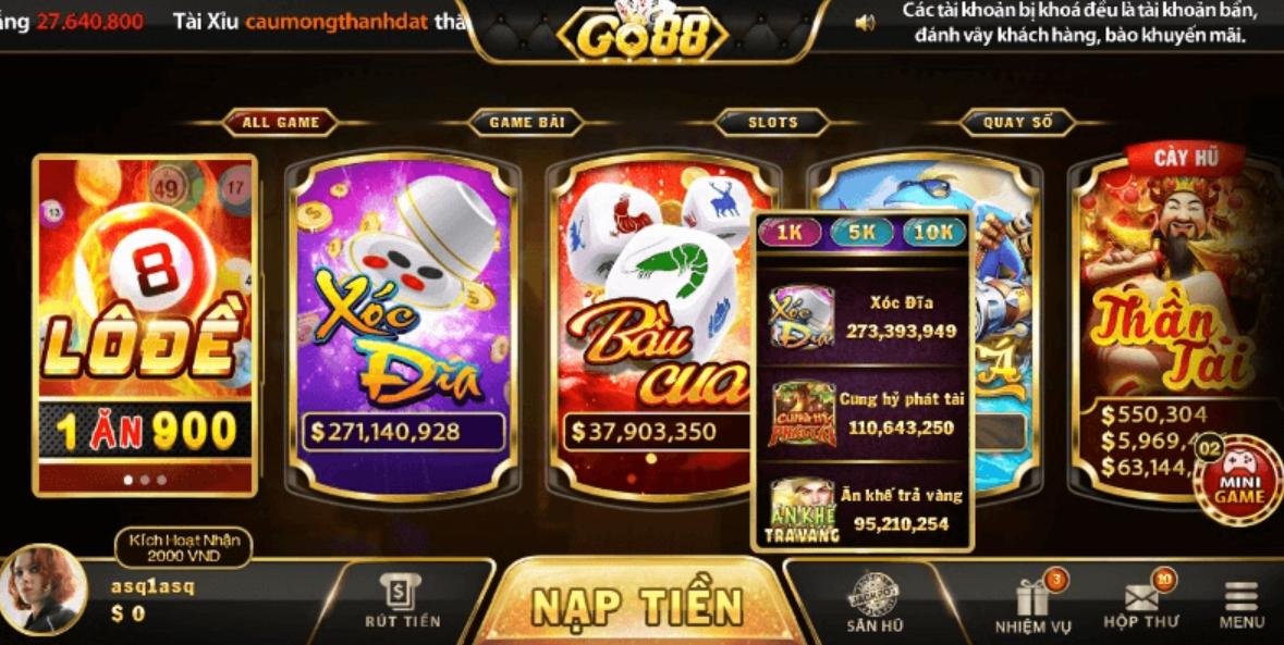 Chơi game tại domain go88.gg