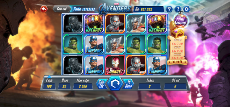 Game slot Avenger tại Benvip