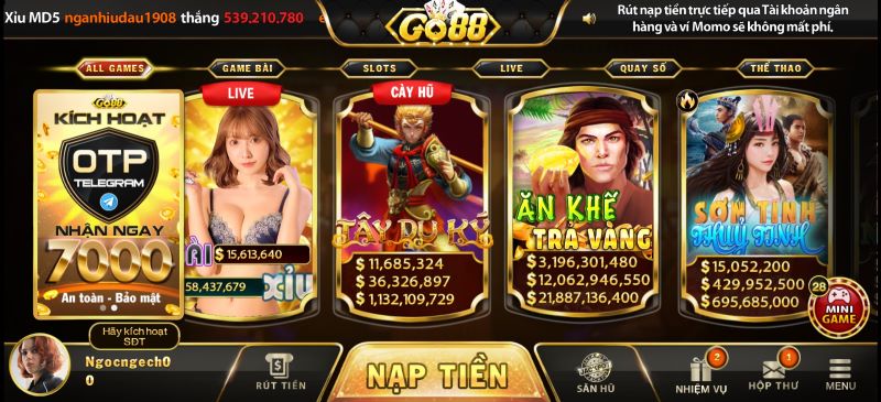 Go88 sở hữu Jackpot khủng nhất hiện nay