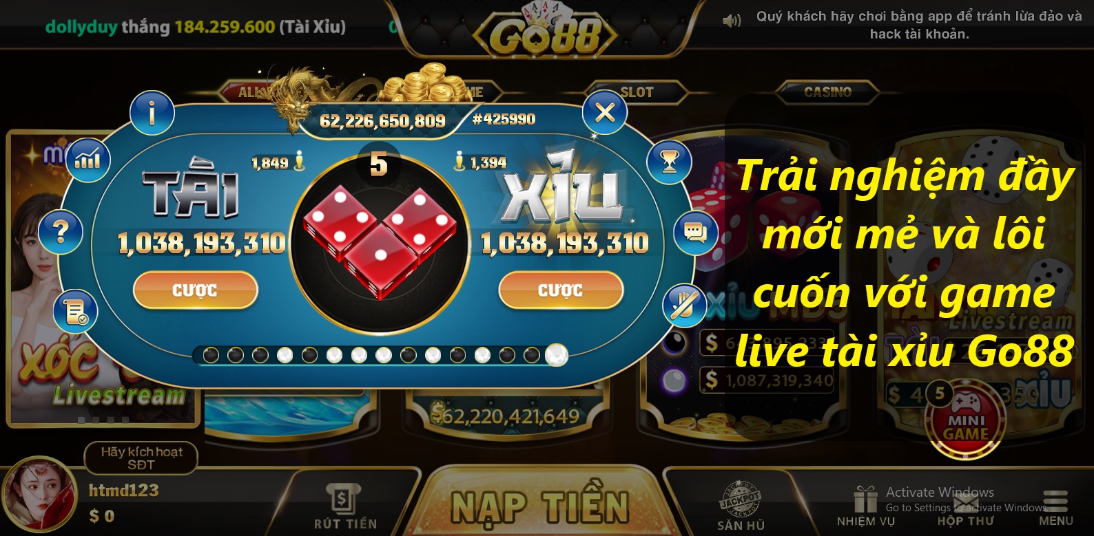 live tài xỉu go88