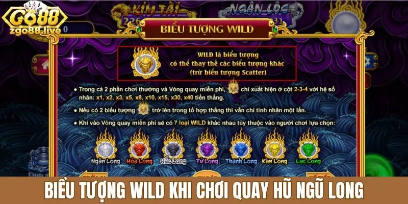 Biểu tượng Wild khi chơi quay hũ ngũ long