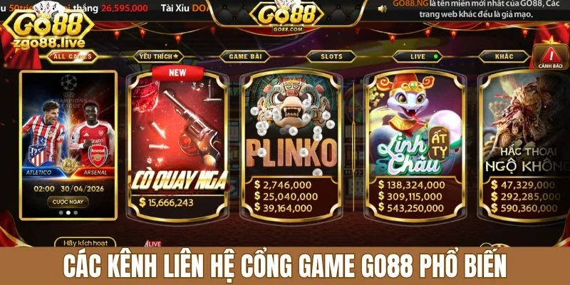 Các kênh liên hệ cổng game Go88 phổ biến