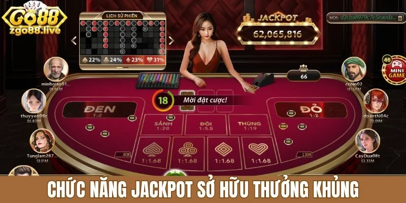 Chức năng jackpot sở hữu thưởng khủng