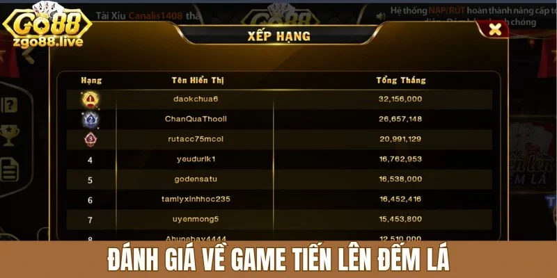 Đánh giá về game tiến lên đếm lá