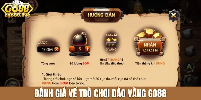 Đánh giá về trò chơi đào vàng Go88