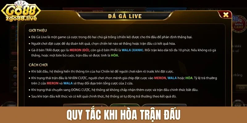 Quy tắc khi hòa trận đấu