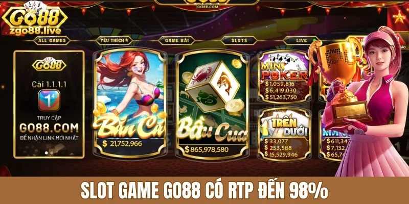 Slot game Go88 có RTP đến 98%