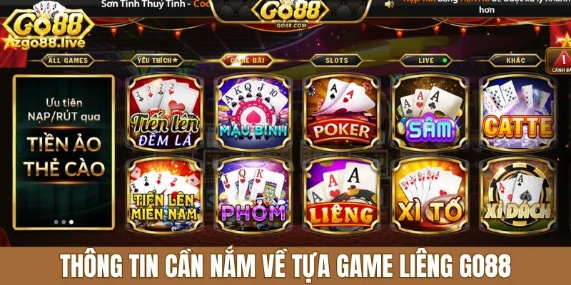 Thông tin cần nắm về tựa game liêng Go88