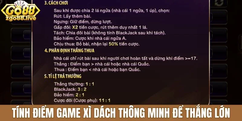 Tính điểm game xì dách thông minh để thắng lớn