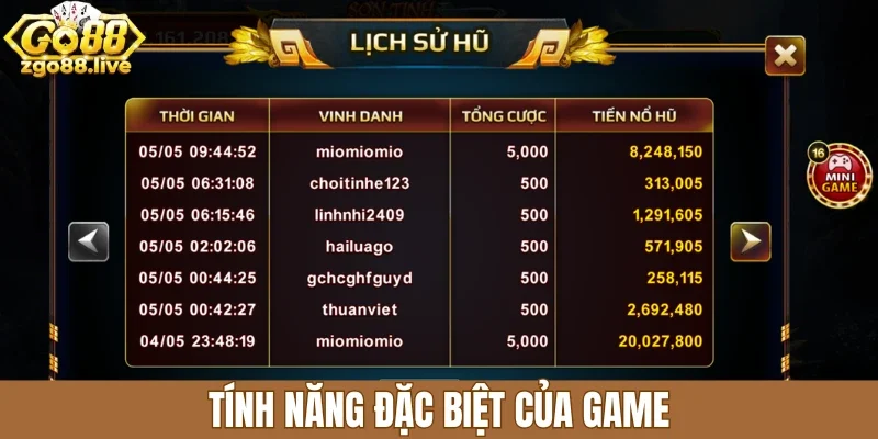 Tính năng đặc biệt của game