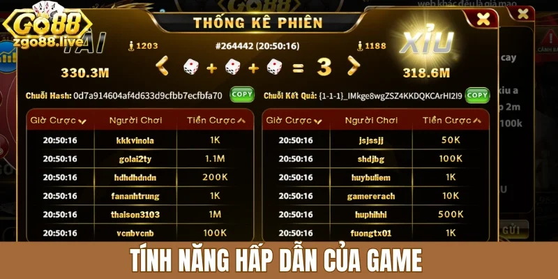 Tính năng hấp dẫn của game 